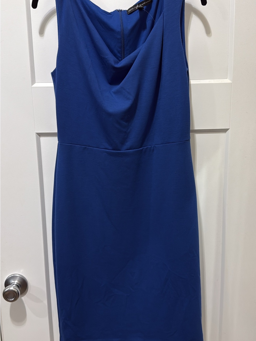 White House Black Market Sleeveless Cowl Neck Dress in Royal Blue